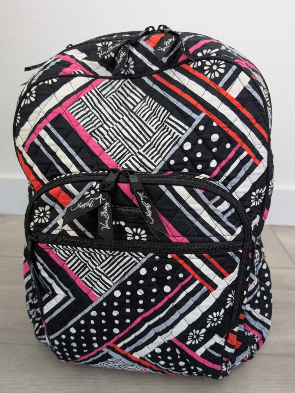 VERA BRADLEY Campus Tech Backpack Northern Stripes Quilted Laptop Bag